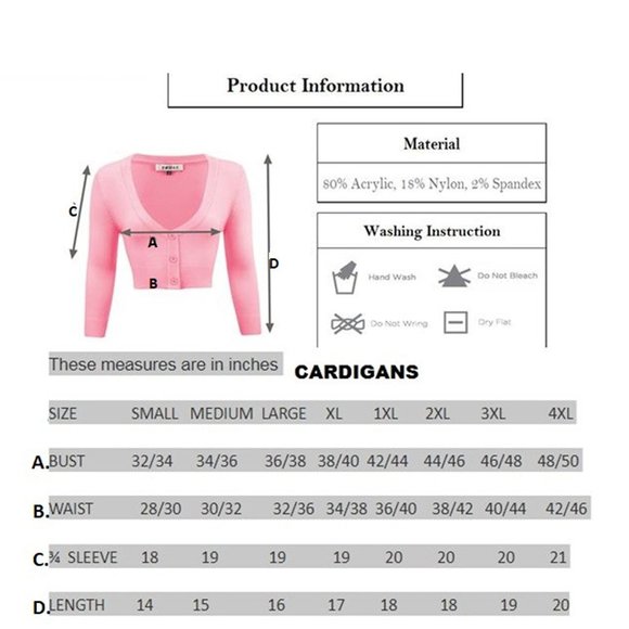 Cropped Cardigan Large XL Sweater 3 for $40. 3/4 Sleeve V-Neck Basic Button Down - Picture 16 of 16